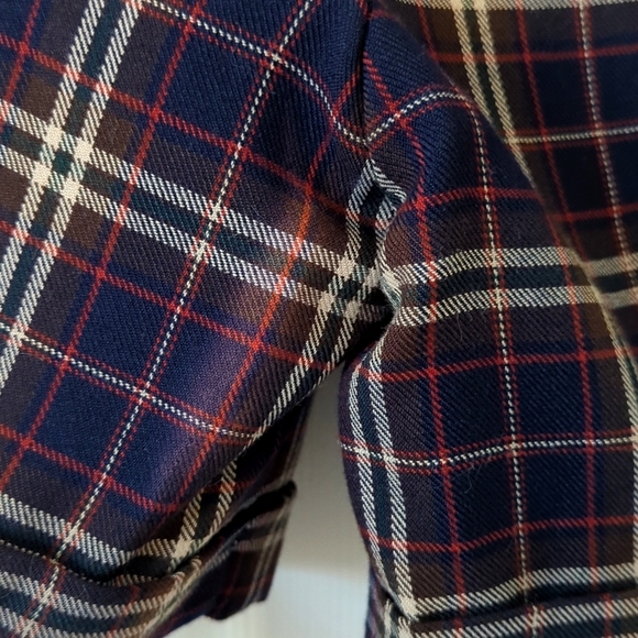 Paul Harris Design 90's Vintage Plaid Preppy Pleated Wide Leg Shorts Navy Red 2 - Picture 13 of 13